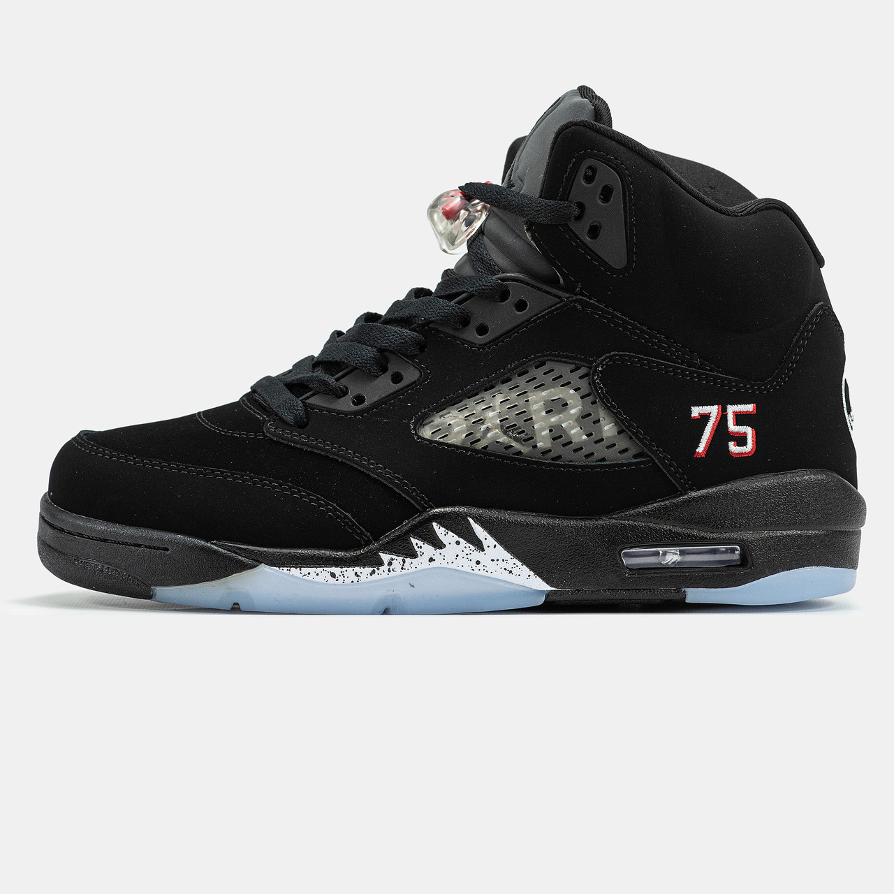 Чоловічі Кроссовки Nike Air Jordan 5 x Paris Saint Germain / Найк Аїр Джордан 5 Паріс Сан Жерман Чорні з Синім