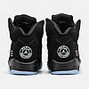 Чоловічі Кроссовки Nike Air Jordan 5 x Paris Saint Germain / Найк Аїр Джордан 5 Паріс Сан Жерман Чорні з Синім, фото 8