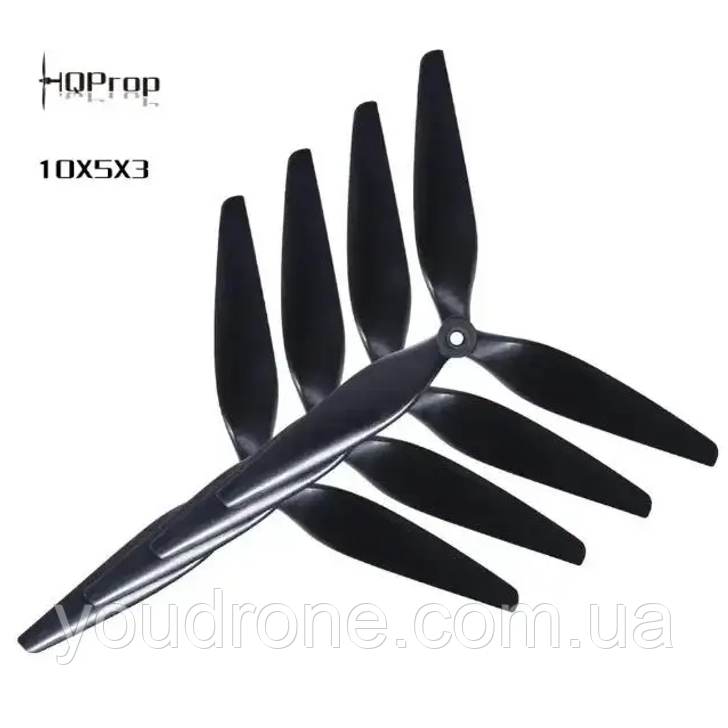 Пропелери 10" HQProp MacroQuad 10х5х3 (4 шт.) - нейлон, армований скловолокном / HQProp 10*5*3 (1050-3)