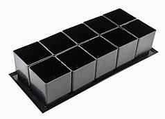 Комплект для розсади (10 горщиків + піддон) піддон 39*16*1 см, горщик 7*7*8 см, 350 мл (ПП КВВ)