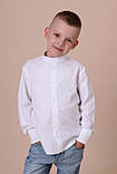 Вишита сорочка для хлопця льон біла по білому машина робота ріст.від 116 до 164, фото 2