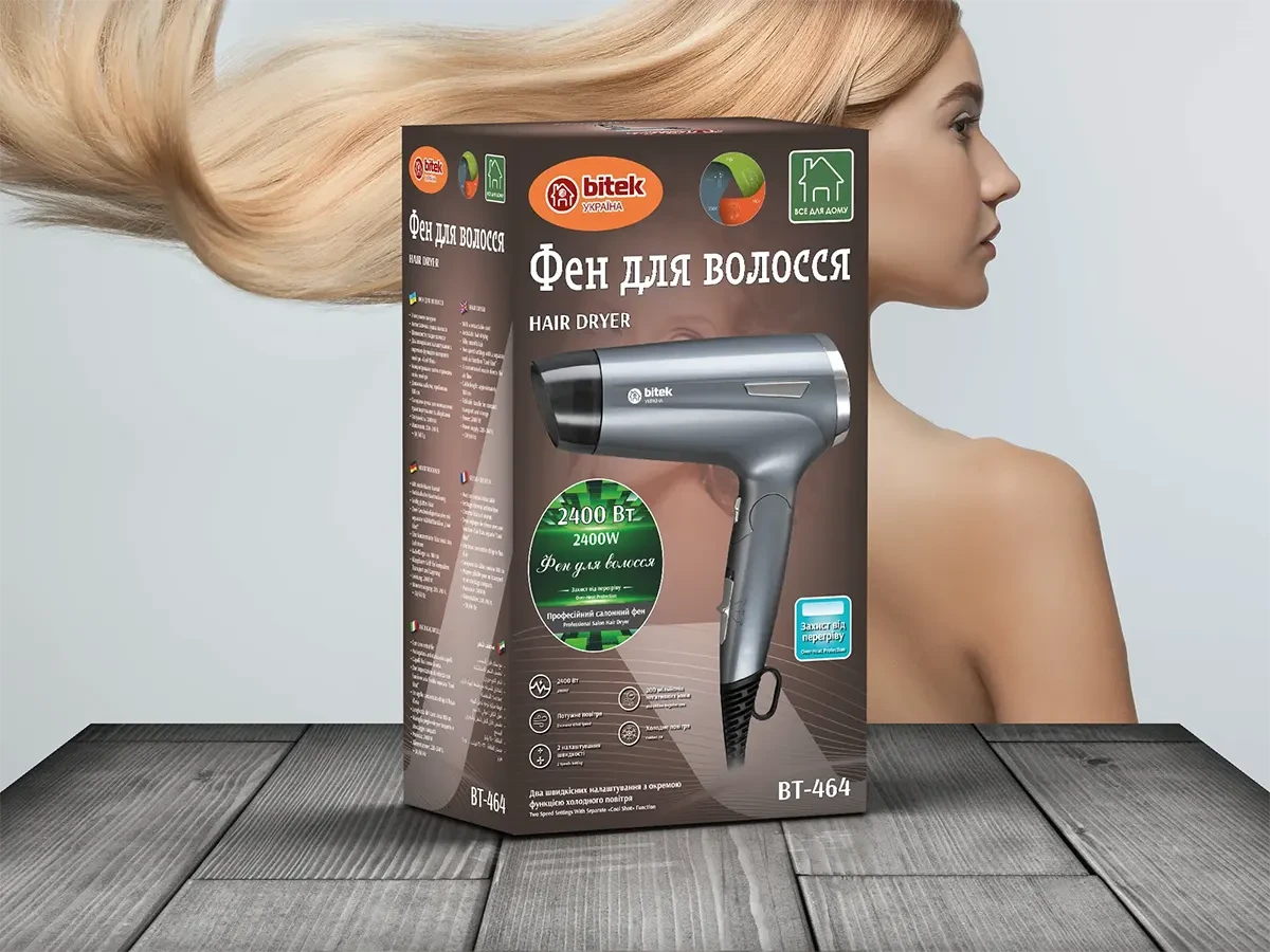 Фен для волосся 2400Вт BITEK BT-464 24шт 6472, фото 1