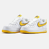 Чоловічі Кросівки Nike Air Force 1 x Kobe Bryant Low / Найк Аїр Форс 1 Кобі Брайант Низькі Білі з Жовтим, фото 5