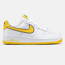 Чоловічі Кросівки Nike Air Force 1 x Kobe Bryant Low / Найк Аїр Форс 1 Кобі Брайант Низькі Білі з Жовтим, фото 3