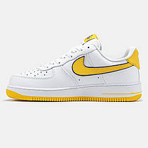 Чоловічі Кросівки Nike Air Force 1 x Kobe Bryant Low / Найк Аїр Форс 1 Кобі Брайант Низькі Білі з Жовтим, фото 4