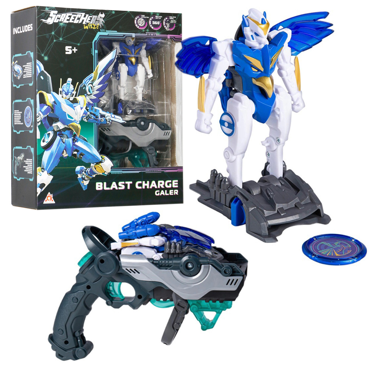 Ігровий набір машинка трансформер Скрітчер Screechers S5 L1 Галер 5 сезон (KS686111), фото 1
