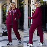Весняний повсякденний прогулянковий батальний спортивний костюм зі стразами (р.48-62). Арт-2171/42, фото 2