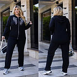 Весняний повсякденний прогулянковий батальний спортивний костюм зі стразами (р.48-62). Арт-2171/42, фото 3