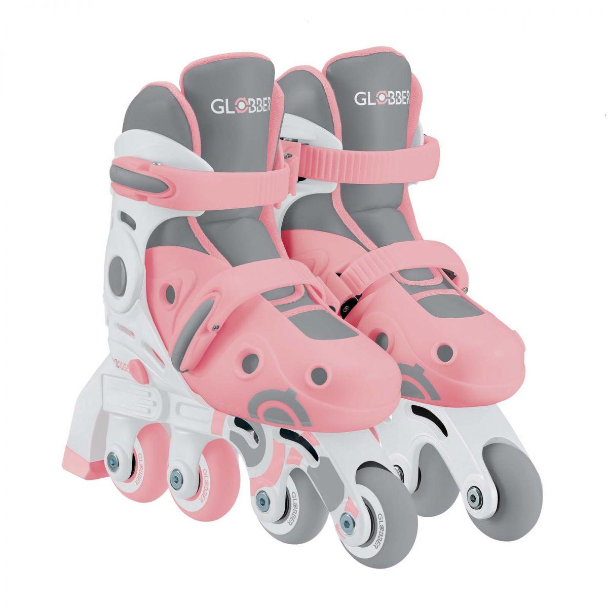 Роликові ковзани GLOBBER 2в1 пастельно-рожеві р.30-33, до 60кг, 5+ (783-210)
