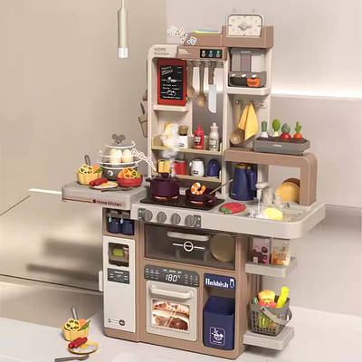 Затишна ігрова кухня духовка Кулінарний столик дитині 88 предметів світло пар Кухонний куточок у дитячу кімнату