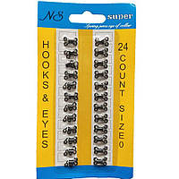 #0 гачки, застібки для одягу  чорні 24шт