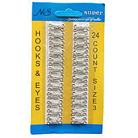 #3 гачки, застібки для одягу  сірі 24шт