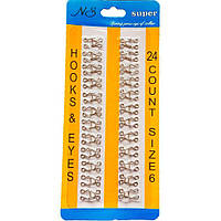 #6 гачки, застібки для одягу  сірі 24шт