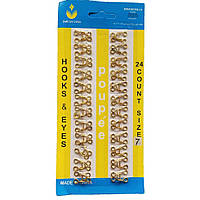 #7 гачки, застібки для одягу  золоті 24шт