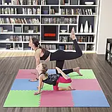Килимок-пазл захисний MP10 ONE FITNESS 9 частин/рожево-зелено-блакитний, фото 4