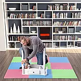Килимок-пазл захисний MP10 ONE FITNESS 9 частин/рожево-зелено-блакитний, фото 5