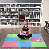 Килимок-пазл захисний MP10 ONE FITNESS 9 частин/рожево-зелено-блакитний, фото 8