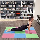 Килимок-пазл захисний MP10 ONE FITNESS 9 частин/рожево-зелено-блакитний, фото 9
