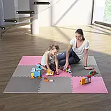 Килимок-пазл захисний MP10 ONE FITNESS – 9 частин/сіро-рожевий, фото 7