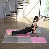 Килимок-пазл захисний MP10 ONE FITNESS – 9 частин/сіро-рожевий, фото 9