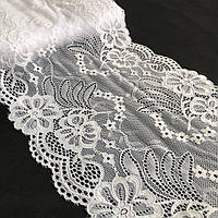 (1 метр) Мереживо гіпюр стрейч 18 см - біле (65156)