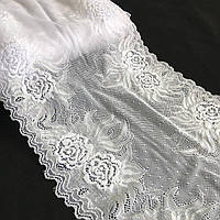 (1 метр) Мереживо гіпюр стрейч 20 см - біле (5399)