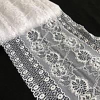 (1 метр) Мереживо гіпюр стрейч 20 см - біле (РС93)