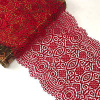 (1 метр) Мереживо гіпюр стрейч 20 см - ЧЕРВОНИЙ (КС-71776)
