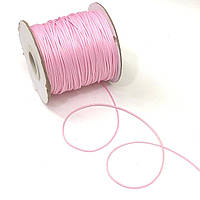 1 м - Вощений полірований шнур 1 мм - рожевий