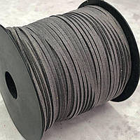 1 м - Шнур замшевий 2,5 мм - сірий