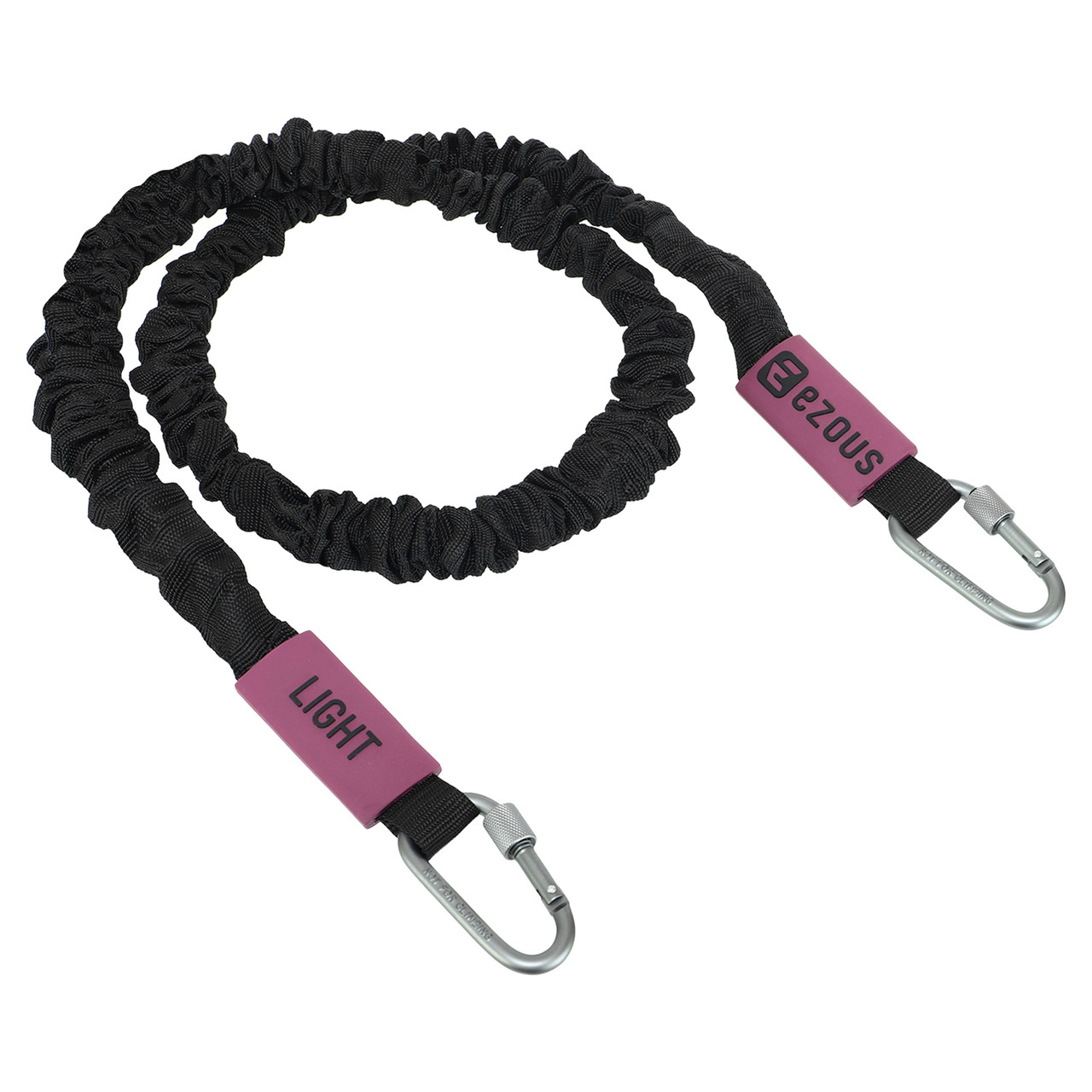 Еспандер із карабіном у захисному рукаві RESISTANCE TUBE WITH COVER EZOUS K-05-L навантаження низьке чорне