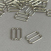 10 шт. - Срібний регулятор 1,2 см (метал) для ремінців бюстгальтера (вісімка)