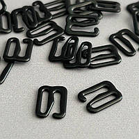 10 шт. - Чорний регулятор 1 см (метал) для обгортків бюстгальтера (застібка)