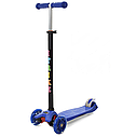 Дитячий самокат 3-х колісний JR 3-003-DBL з підсвіткою колес Синій, фото 2