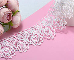 (1 метр) Мереживо макраме "Арфа" ширина 4,5 см колір - білий