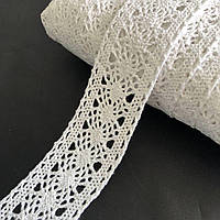 (1 метр) Бавовняне мереживо 4,5 см (льон) - Білий (М5127-1)