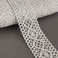 (1 метр) Бавовняне мереживо 5 см (льон) - Біле (М5033-5)
