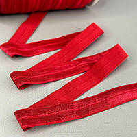 А-048 Трикотажна окантовочна бейка з блиском 1,5 см - червоний темний