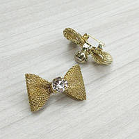 Бант-шпилька 3 см металевий, колір золото