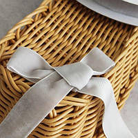 Оксамитова стрічка декоративна 2 см 20 м - сірий 8139