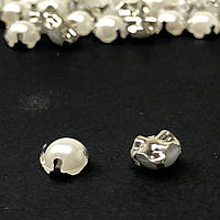 6 мм - Напівбусини в оправі, пришивні - 10г білий