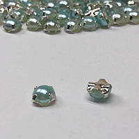 6 мм - Напівбусини в оправі, пришивні - 10г блакитний