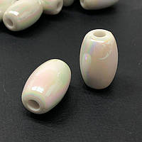 Намисто-кінцевик Оливка 16х24 мм #0017/98 - біла з переливом