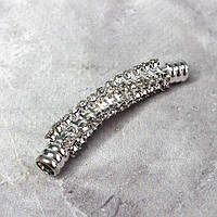 Намисто-трубочка вигнута 46 мм - срібло