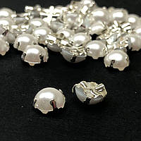 7 мм - Напівбусини в оправі, пришивні - 10г білий