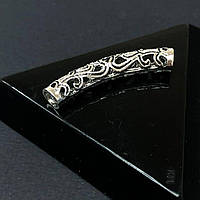 Намисто-трубочка металева 6х34 мм, колір Сталь