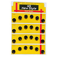 D=10мм, пришивні застібки-кнопки для одягу  24шт метал колір чорний