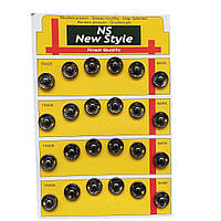 D=12мм, пришивні застібки-кнопки для одягу  24шт метал колір темно-сірий