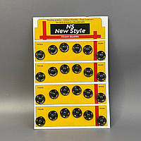 D=15мм, пришивні застібки-кнопки для одягу  24шт метал колір чорний