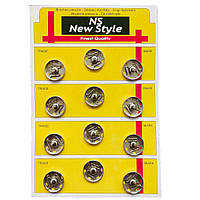 D=19мм, пришивні застібки-кнопки для одягу  12шт метал колір сірий